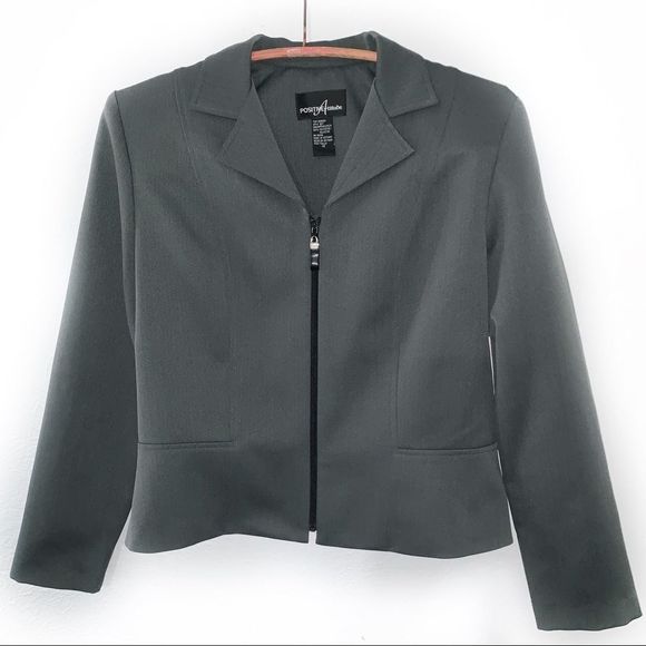 Positive Attitude Jackets & Blazers - Positive Attitude Grey Size 12 Zip Up Blazer